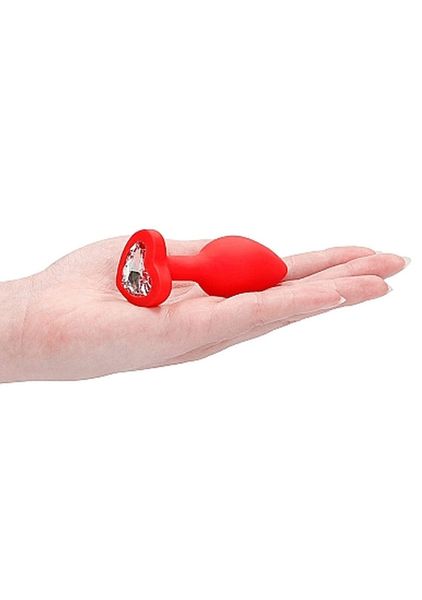 Diamond Heart Butt Plug - Regular - Red zdjęcie 10