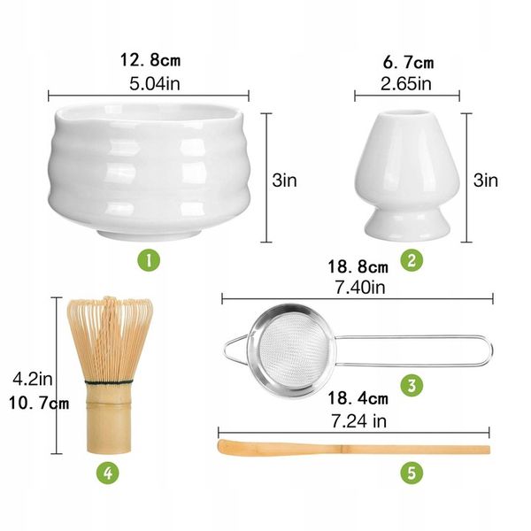 ZESTAW 5 DO CEREMONII MATCHA ZESTAW DO HERBATY MATCHA TRZEPACZKA DO MATCHY zdjęcie 11