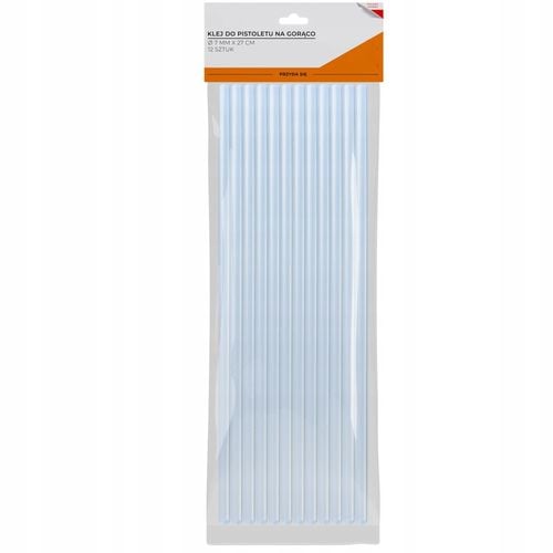 KLEJ DO PISTOLETU NA GORĄCO WKŁADY MOCNE KLEJOWE BEZBARWNE 12SZT 27CM 7MM na Arena.pl