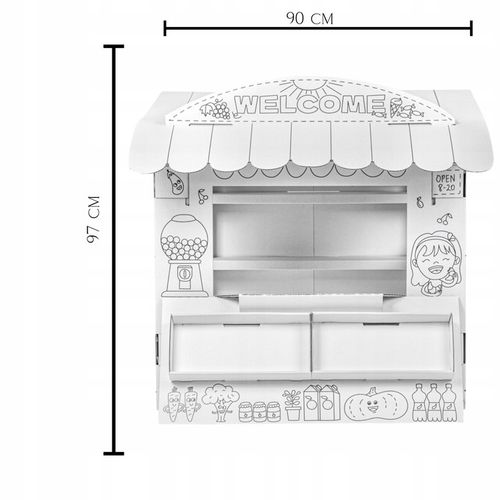 Stragan Tektorado Kartonowy Domek do malowania samodzielnego złożenia 97 cm na Arena.pl