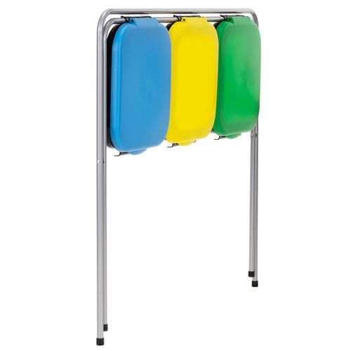 Stelaż na trzy worki do segregacji odpadów, stojak z pokrywami na śmieci na Arena.pl