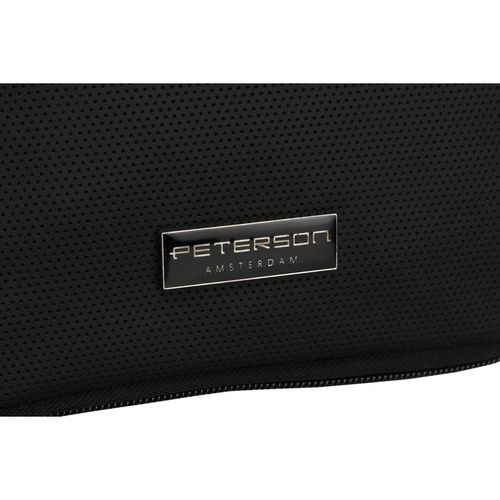 syntetyczna kosmetyczka podróżna w czarnym kolorze z haczykiem zamykana na Arena.pl