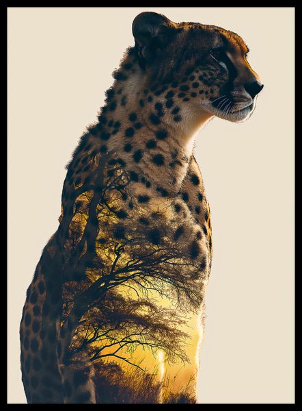 Plakat 40x55cm Gepard Duch Sawanny zdjęcie 2