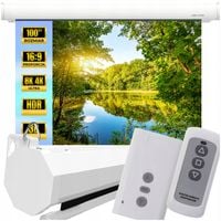 EKRAN PROJEKCYJNY ŚCIENNY ELEKTRYCZNY AUTOMATYCZNY PILOT 100" CALI