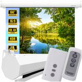 EKRAN PROJEKCYJNY ŚCIENNY ELEKTRYCZNY AUTOMATYCZNY PILOT 100" CALI