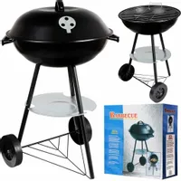 Grill węglowy z pokrywą i popielnikiem na kłókach