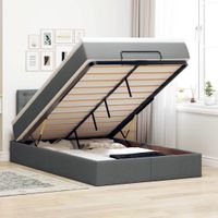 Łóżko otomana z materacem i LED, ciemnoszary, 120x200 cm