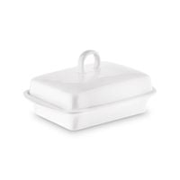 MASELNICA Z POKRYWKĄ PORCELANOWA BIAŁA TADAR 16,5 CM X 12 CM