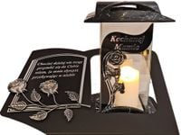 MAMA MAMIE ZNICZ LAMPION NA GRÓB KBM SZKŁO SKOS SENTENCJA+ ŚWIECA