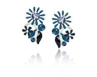 kolczyki delikatne, niebieskie kwiatuszki z kolekcji blossom (p8155ag/n