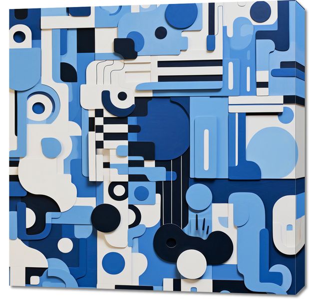 Obraz 90x90cm Niebieski Labirynt zdjęcie 1