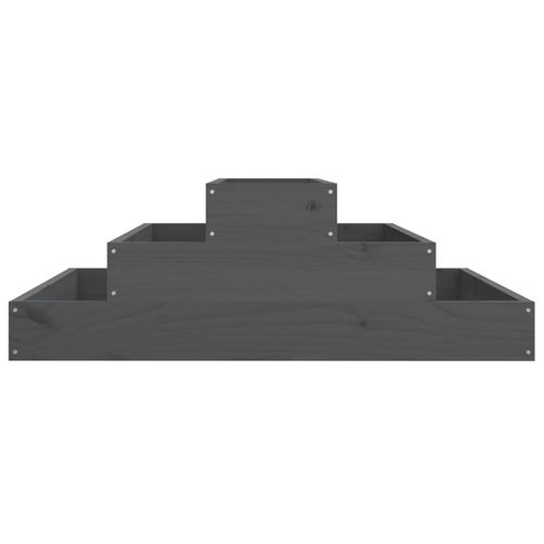 Donica, szara, 80x80x27 cm, lite drewno sosnowe na Arena.pl