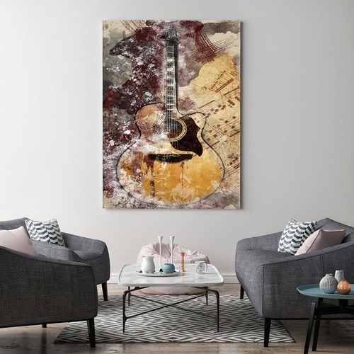 Obraz na płótnie - Do salonu Canvas, Abstrakcja gitara pastel 60x90 na Arena.pl