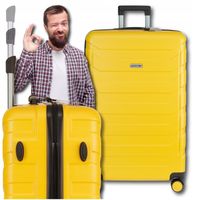 Walizka średnia podróżna solidna torba bagaż kufer lekka kółka samolot