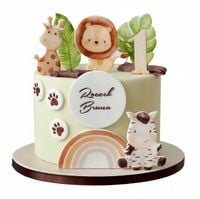 Zestaw Dekoracje na Tort Safari - 12 El. 2D