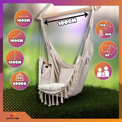 Fotel wiszący krzesło Brazylijskie Huśtawka Hamak Ogrodowy Na Balkon na Arena.pl