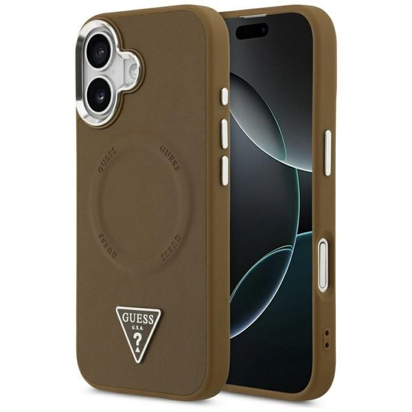etui guess triangle logo magsafe do      iphone 17 brązowy zdjęcie 1