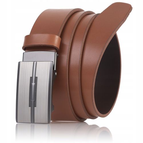 Pasek SKÓRZANY męski SEPHER Automat BRĄZOWY spodni na Arena.pl