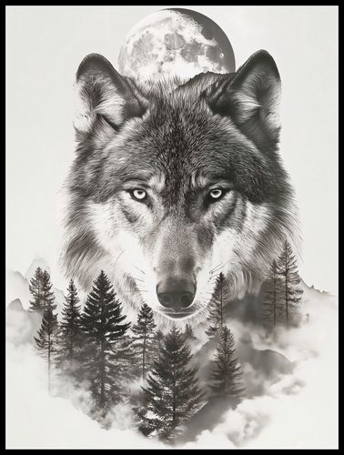 Plakat 60x80cm Wilczy Duch Lasu na Arena.pl