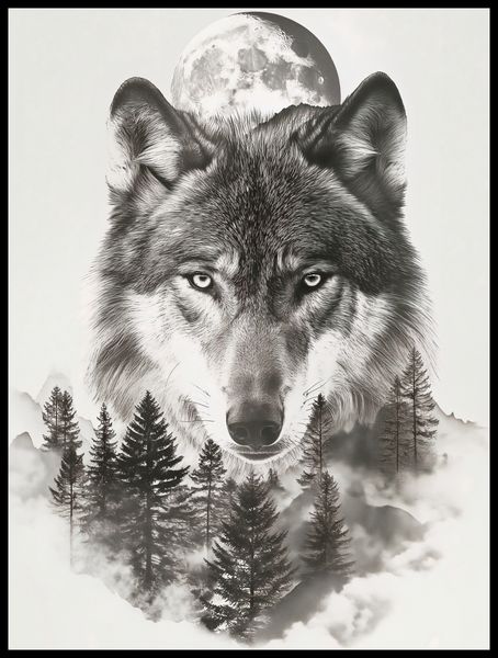 Plakat 60x80cm Wilczy Duch Lasu zdjęcie 2