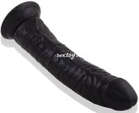 ROZPALAJĄCY ŻELOWY PENIS WAGINALNO ANALNY CZARNY