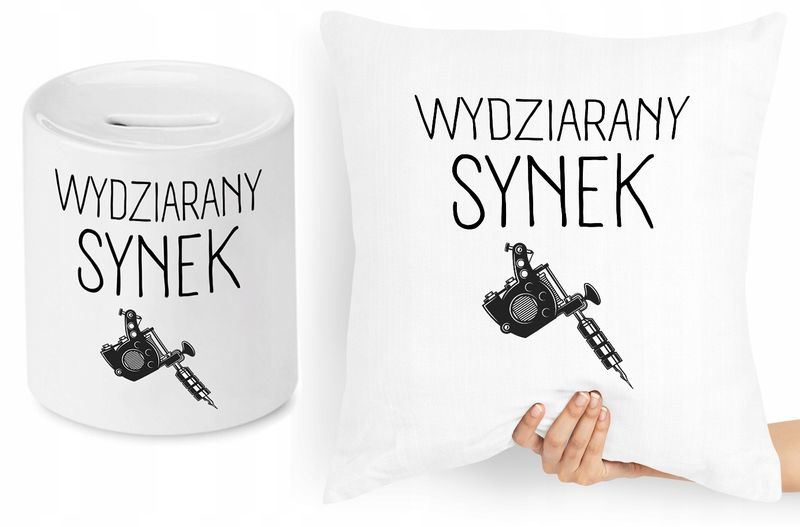 Dla Syna Zestaw Poduszka + Skarbonka Prezent Z Nadrukiem Ze Zdjęciem zdjęcie 1