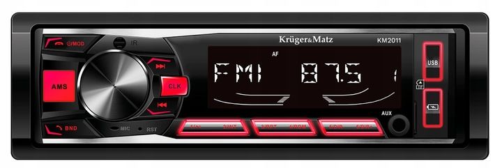 Radio samochodowe Bluetooth Kruger&Matz 1 DIN USB AUX PILOT microSD zdjęcie 2