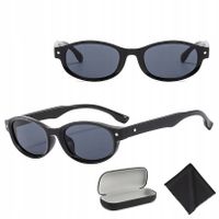 OKULARY PRZECIWSŁONECZNE filtr UV400 Czarne damskie męskie + ETUI + ŚCIERKA