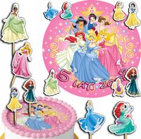 ZESTAW OPŁATEK NA TORT 20CM + TOPPERY PAPIEROWE - KSIĘŻNICZKI 15CM 18CM