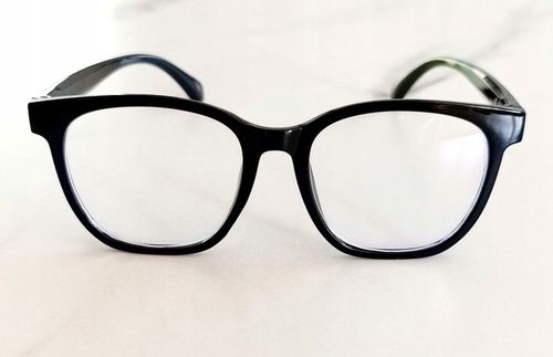 CZARNE OKULARY ZERÓWKI DUŻE OPRAWKI RETRO Z FILTREM BLUE LIGHT na Arena.pl