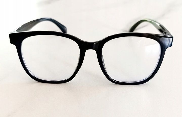 CZARNE OKULARY ZERÓWKI DUŻE OPRAWKI RETRO Z FILTREM BLUE LIGHT zdjęcie 6