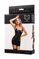 sukienka wetlook glossy mirabell czarna m