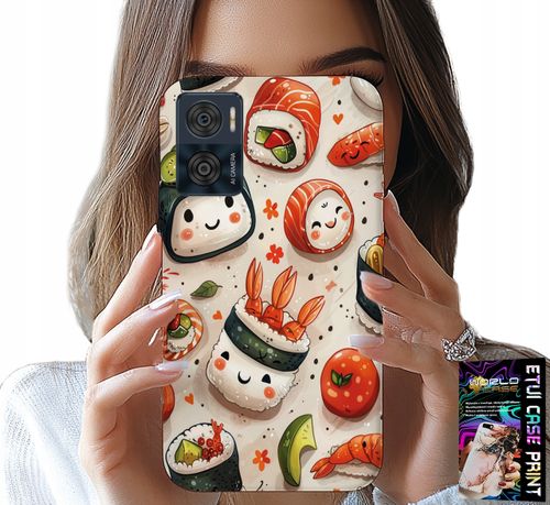 ETUI DO MOTOROLA MOTO E22 / E22I - SŁODKIE UŚMIECHNIĘTE SUSHI OBUDOWA CASE na Arena.pl