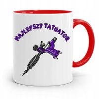 Dla Tatuażystki Tatuażysty Kubek Czerwony Prezent Z Nadrukiem Ze Zdjęciem