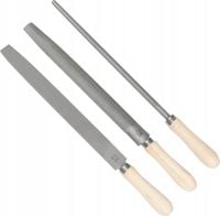 PILNIKI TARNIKI DO DREWNA 3 SZTUKI 200mm nr.2 PŁASKI OKRĄGŁY PÓŁOKRĄGŁY Kpl