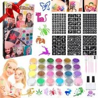 TATUAŻE BROKATOWE DUŻY MEGA ZESTAW DO TATUAŻY SZABLONY BROKAT PREZENT DIY