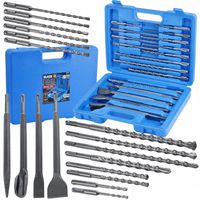 ZESTAW WIERTEŁ I DŁUT SDS PLUS SDS+ W WALIZCE 17 SZT BLACK