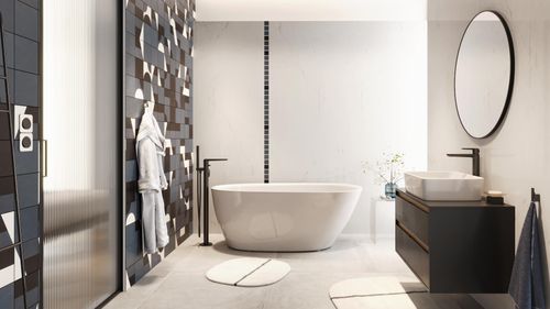 Clever 2.1 bateria wannowa wolnostojąca, czarny soft na Arena.pl