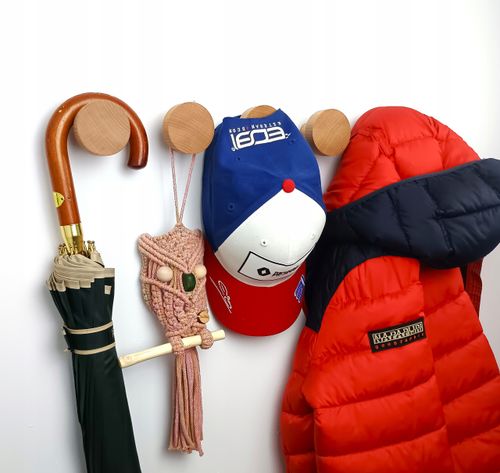 Drewniany Wieszak na Ścianę 5,5 cm Ubrania Ręczniki do Przedpokoju Hol 60mm na Arena.pl