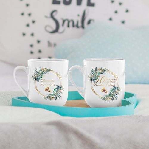 Prezent na Rocznicę Ślubu 50 40 25 Zestaw Kubków Dwa Kubki z Imionami na Arena.pl