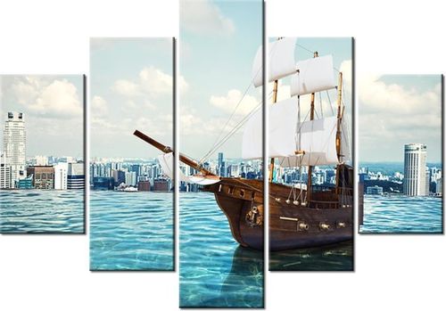 105CM 150CM OBRAZ 5 ELEM ŻAGLOWIEC DRUK na Arena.pl