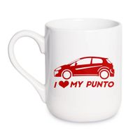 KUBEK "I LOVE MY PUNTO" Wzór - Elegant Coffee 330 ml