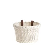 AKCESORIA ROWEROWE KOSZyk rowerowy DZIECIĘCY Wybielany ze skórzanymi paskami 27X22 H17 CM