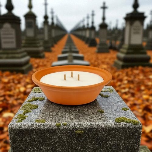 2X ZNICZ CERAMICZNY GLINIANY PARAFINOWY ZALEWANY 20CM 600g NA GRÓB GLINIAK na Arena.pl