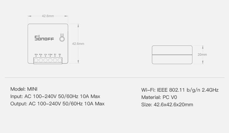 Inteligentny przełącznik dopuszkowy switch SONOFF MINI DIY WiFi smart DOM zdjęcie 4