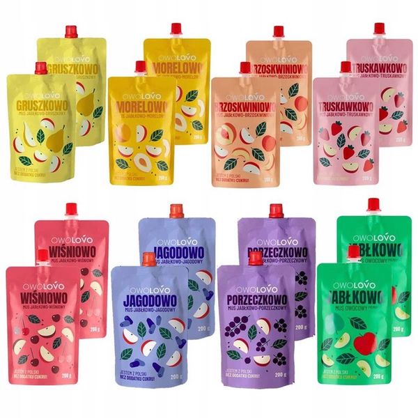 Owolovo Mix 8 smaków musów owocowych 200 g x 16 sztuk zdjęcie 1