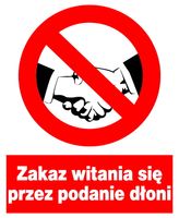 ZZO-42 ZNAK zakaz witania się przez podanie dłoni