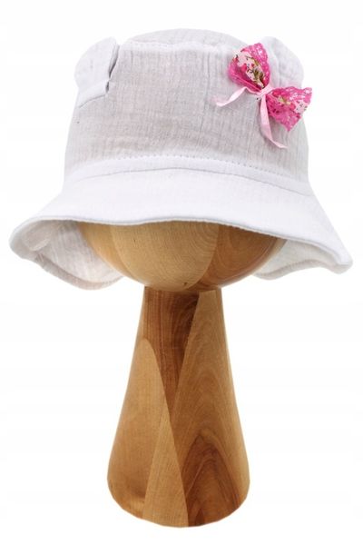 KAPELUSZ DLA DZIEWCZYNKI LETNI SŁONECZNY KAPELUSZ DZIECIĘCY BAWEŁNA MUŚLIN zdjęcie 1