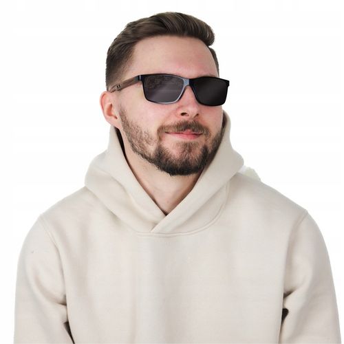 OKULARY PRZECIWSŁONECZNE męskie POLARYZACYJNE drewniane NERDY UV400 + na Arena.pl