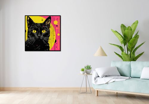Plakat 80x80cm Neonowy Kocur na Arena.pl